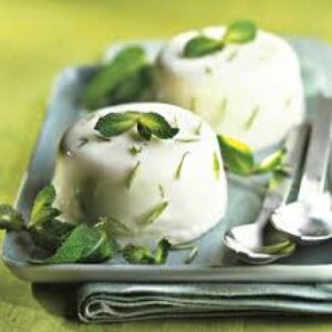 Pana cotta au citron vert et à la menthe