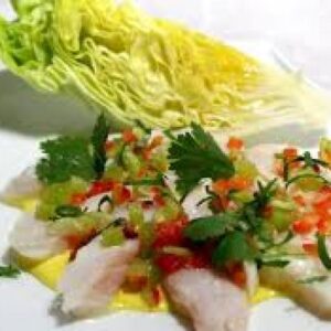 Céviche de poisson blanc au lait de coco épicé