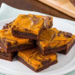 Brownie marbré au chocolat et aux potirons