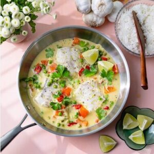 Curry vert de poisson blanc au lait de coco