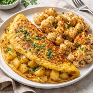 Omelette aux pommes de terre et aux oignons