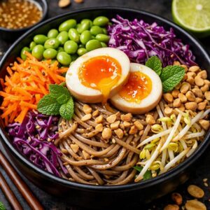 Salade japonaise, oeuf ajitama