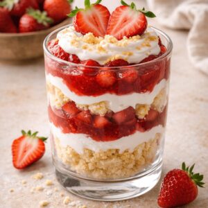 Verrine façon fraisier