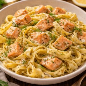 Tagliatelles au saumon crémeuses