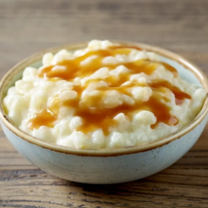 Riz au lait à la vanille et caramel au beurre salé