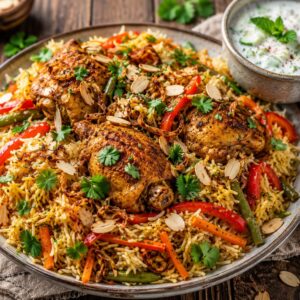 Poulet byriani et raïta maison